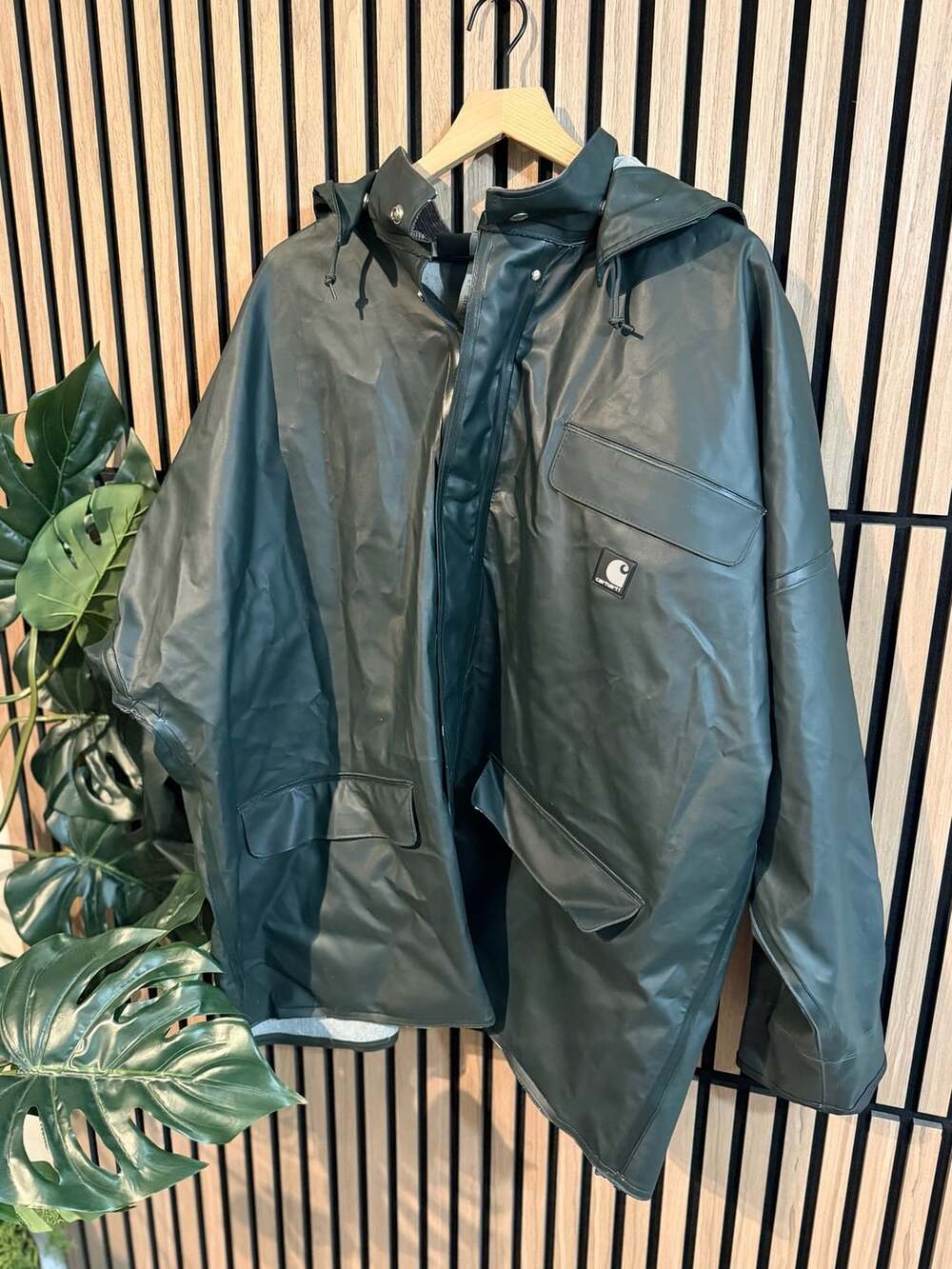 Carhartt Surrey Rain Coat Size 2XL Regular Green Hooded Waterproof
